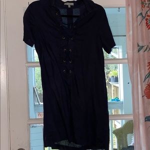 Navy lace up dress